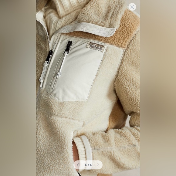 Polo Ralph Lauren Patchwork Leather-Trim Fleece Zip Jacket NWT - Picture 10 of 10